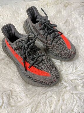 Yeezy Boost Style Grey & Orange Knit Sneakers size 6 to 7
